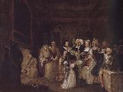 William Hogarth Baptism ceremony oil